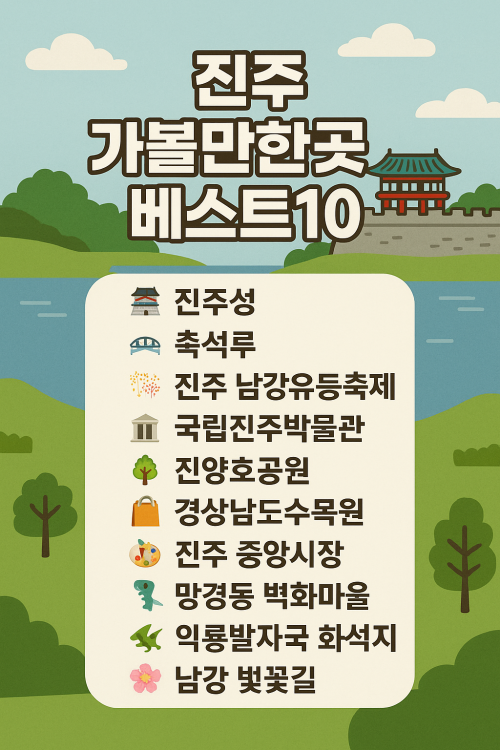 진주 가볼만한곳 베스트10 모르고 가면 손해보는 꿀정보